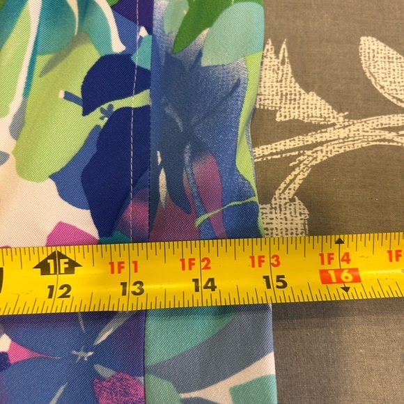 🌴”Dressbarn” Women’s Tropical Floral Print Blues/Greens/Purple Hues Midi Dress🌿 - Picture 8 of 12